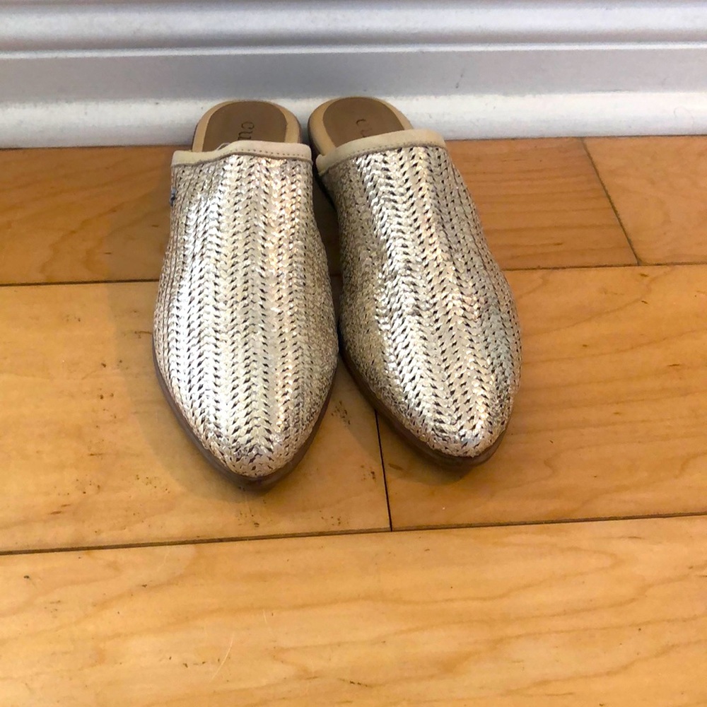 Elegant Metallic Slip-On Mules